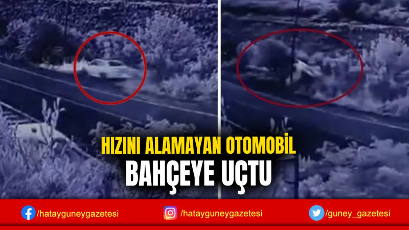 HIZINI ALAMAYAN OTOMOBİL BAHÇEYE UÇTU