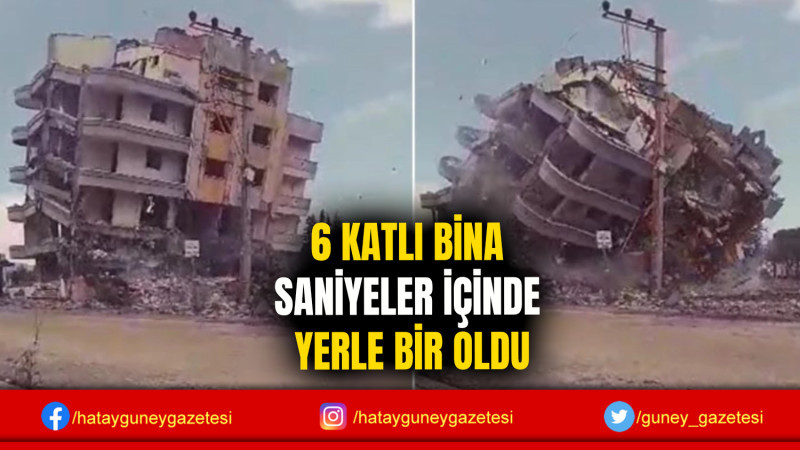 6 KATLI BİNA SANİYELER İÇİNDE  YERLE BİR OLDU