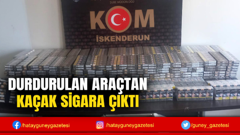 DURDURULAN ARAÇTAN KAÇAK SİGARA ÇIKTI