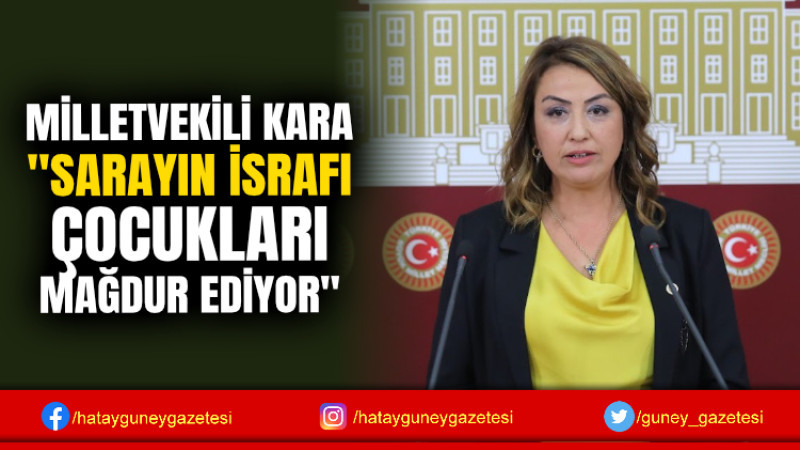 MİLLETVEKİLİ KARA ''SARAYIN İSRAFI ÇOCUKLARI MAĞDUR EDİYOR''