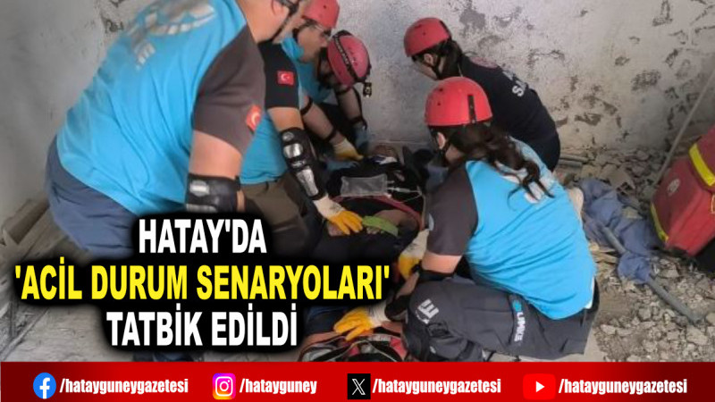 HATAY'DA 'ACİL DURUM SENARYOLARI' TATBİK EDİLDİ