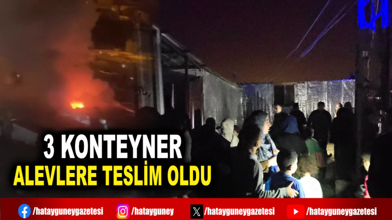 3 KONTEYNER ALEVLERE TESLİM OLDU