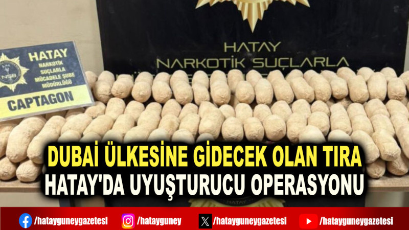 DUBAİ ÜLKESİNE GİDECEK OLAN TIRA HATAY'DA UYUŞTURUCU OPERASYONU