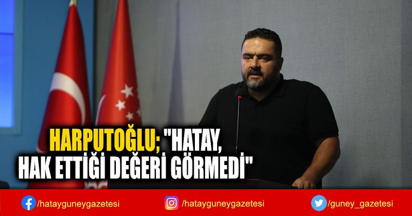 HARPUTOĞLU; ''HATAY,  HAK ETTİĞİ DEĞERİ GÖRMEDİ''